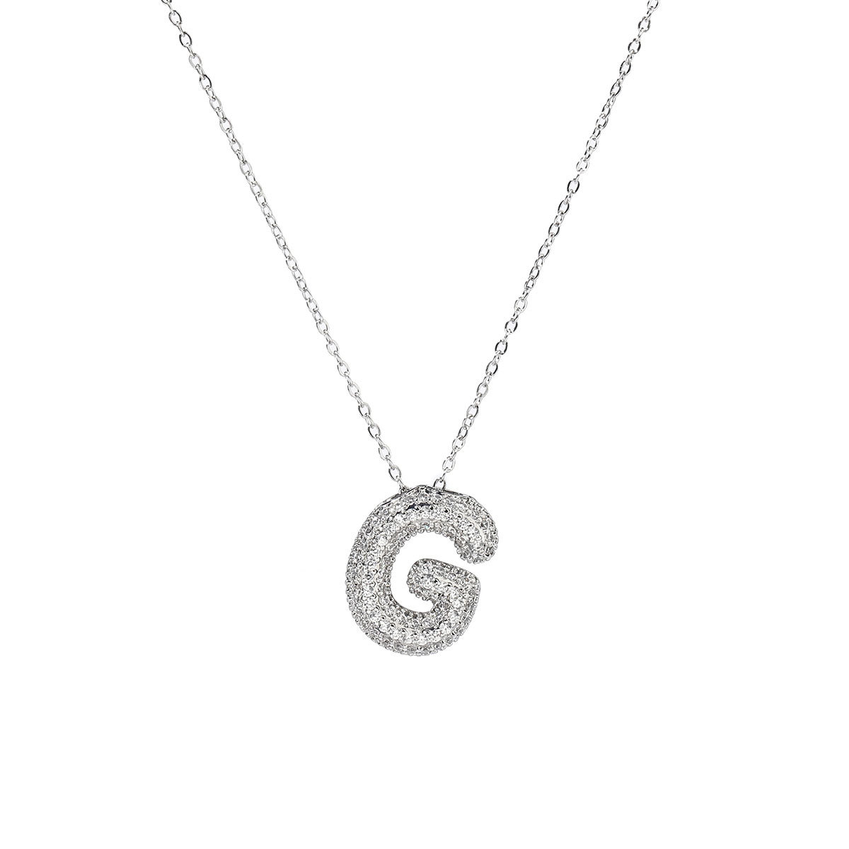 6pcs/pack Hip Hop Copper Zircon Stone Bubble A-Z Letter Charms Alphabet Initail Name Necklace DIY Small Pendant