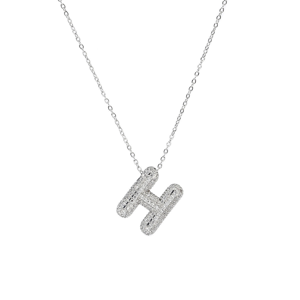 6pcs/pack Hip Hop Copper Zircon Stone Bubble A-Z Letter Charms Alphabet Initail Name Necklace DIY Small Pendant