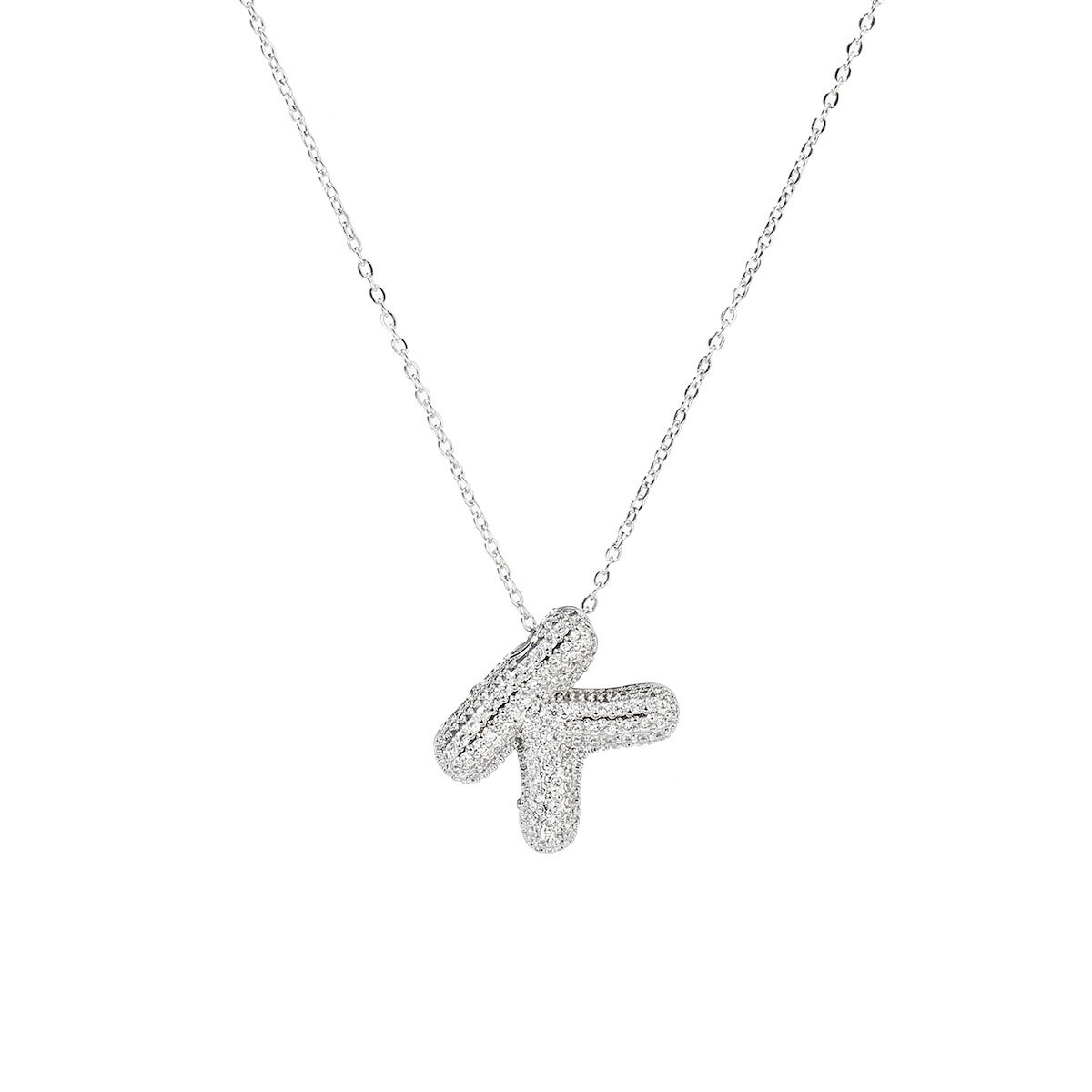 6pcs/pack Hip Hop Copper Zircon Stone Bubble A-Z Letter Charms Alphabet Initail Name Necklace DIY Small Pendant
