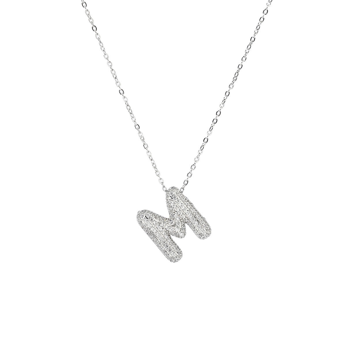 6pcs/pack Hip Hop Copper Zircon Stone Bubble A-Z Letter Charms Alphabet Initail Name Necklace DIY Small Pendant