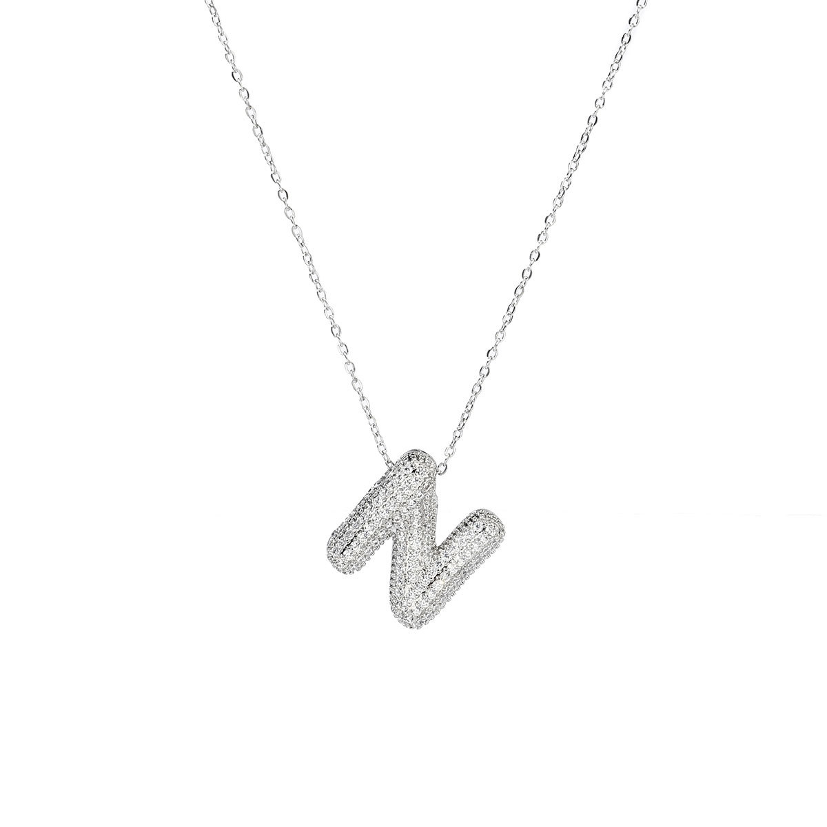 6pcs/pack Hip Hop Copper Zircon Stone Bubble A-Z Letter Charms Alphabet Initail Name Necklace DIY Small Pendant