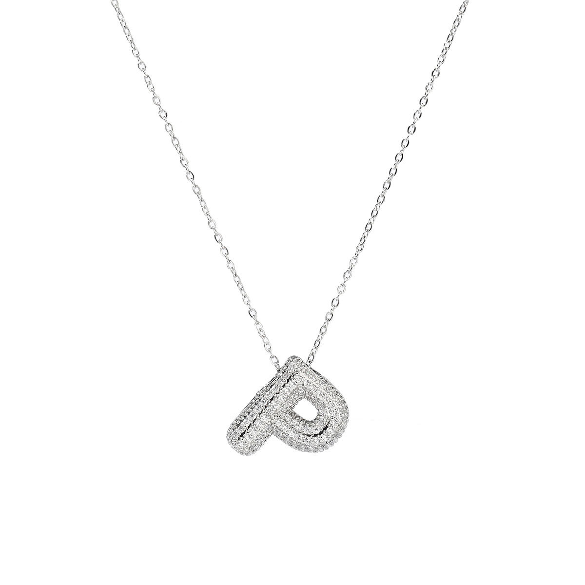 6pcs/pack Hip Hop Copper Zircon Stone Bubble A-Z Letter Charms Alphabet Initail Name Necklace DIY Small Pendant