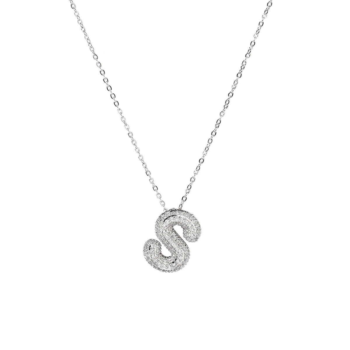 6pcs/pack Hip Hop Copper Zircon Stone Bubble A-Z Letter Charms Alphabet Initail Name Necklace DIY Small Pendant