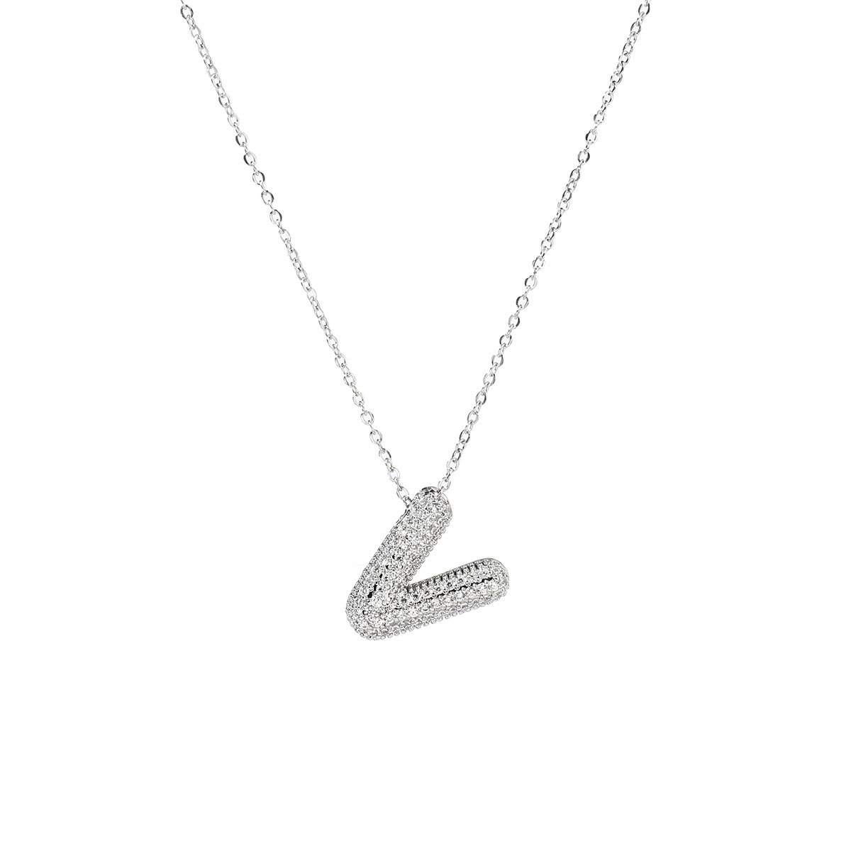 6pcs/pack Hip Hop Copper Zircon Stone Bubble A-Z Letter Charms Alphabet Initail Name Necklace DIY Small Pendant