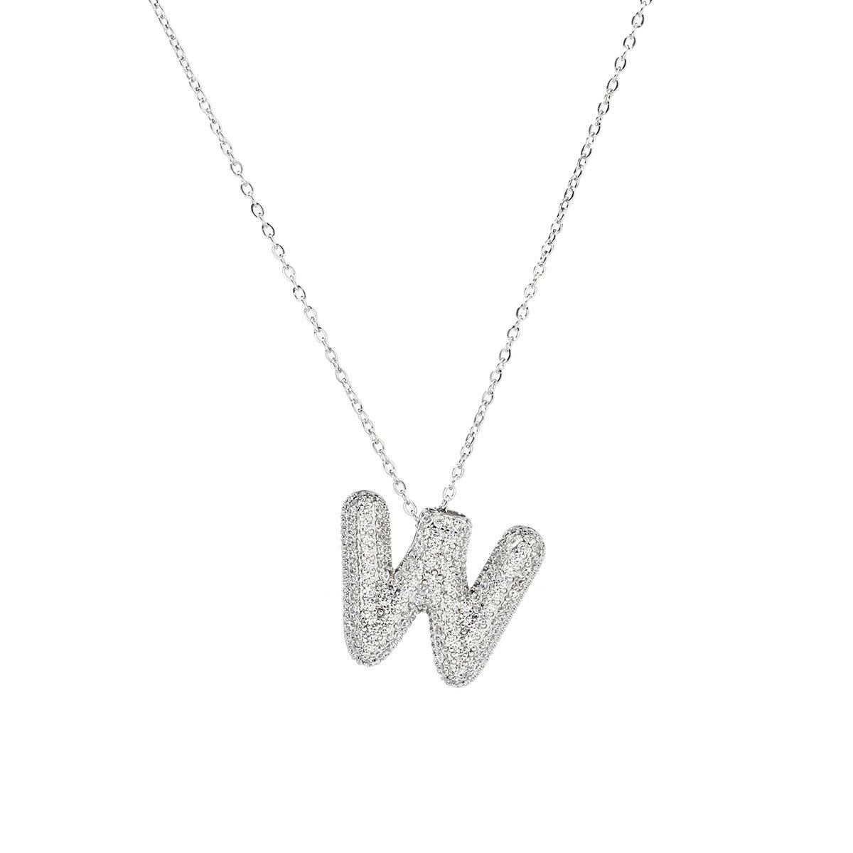 6pcs/pack Hip Hop Copper Zircon Stone Bubble A-Z Letter Charms Alphabet Initail Name Necklace DIY Small Pendant