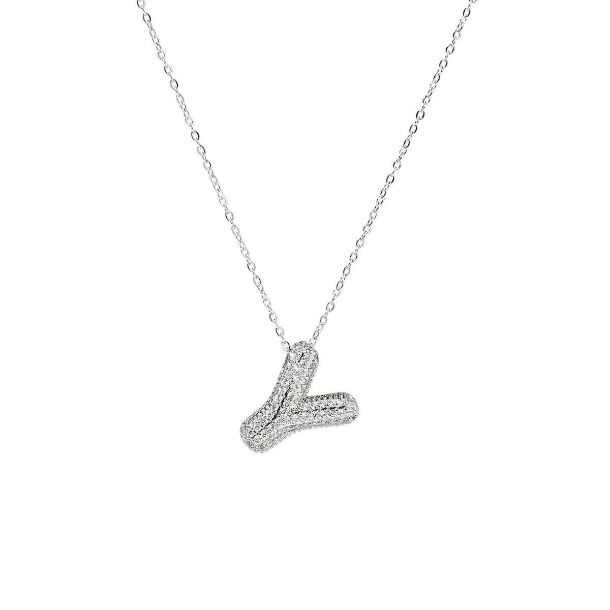 6pcs/pack Hip Hop Copper Zircon Stone Bubble A-Z Letter Charms Alphabet Initail Name Necklace DIY Small Pendant
