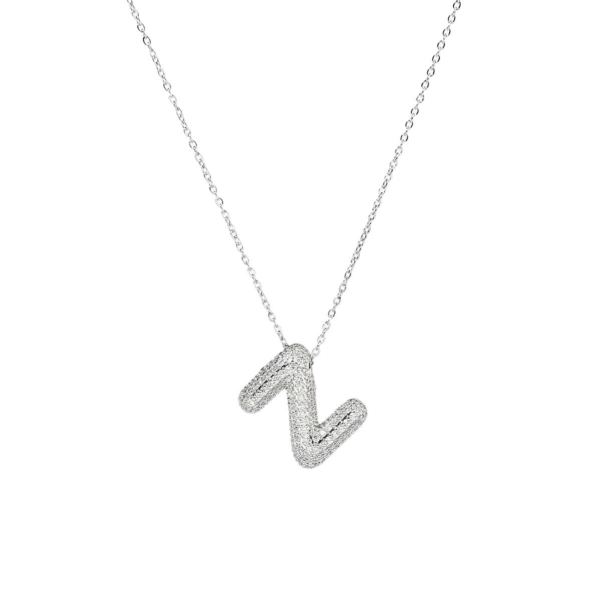 6pcs/pack Hip Hop Copper Zircon Stone Bubble A-Z Letter Charms Alphabet Initail Name Necklace DIY Small Pendant