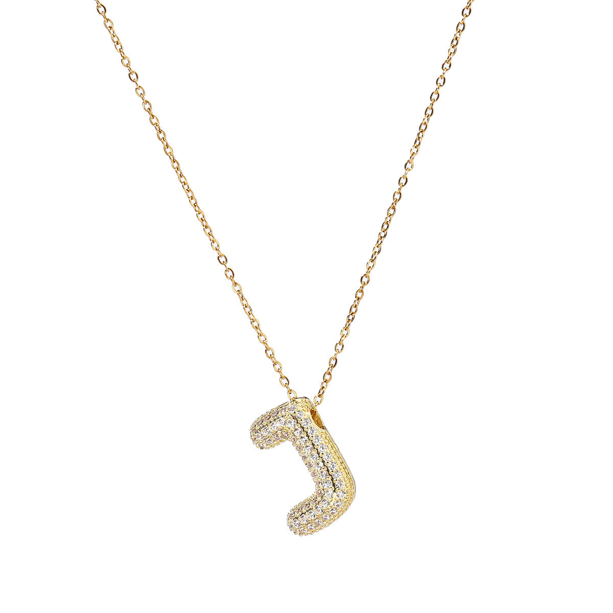 6pcs/pack Copper Zircon Stone Hip Hop Bubble Capital Letter Name Charms A-Z Alphabet Necklace DIY Small Pendant