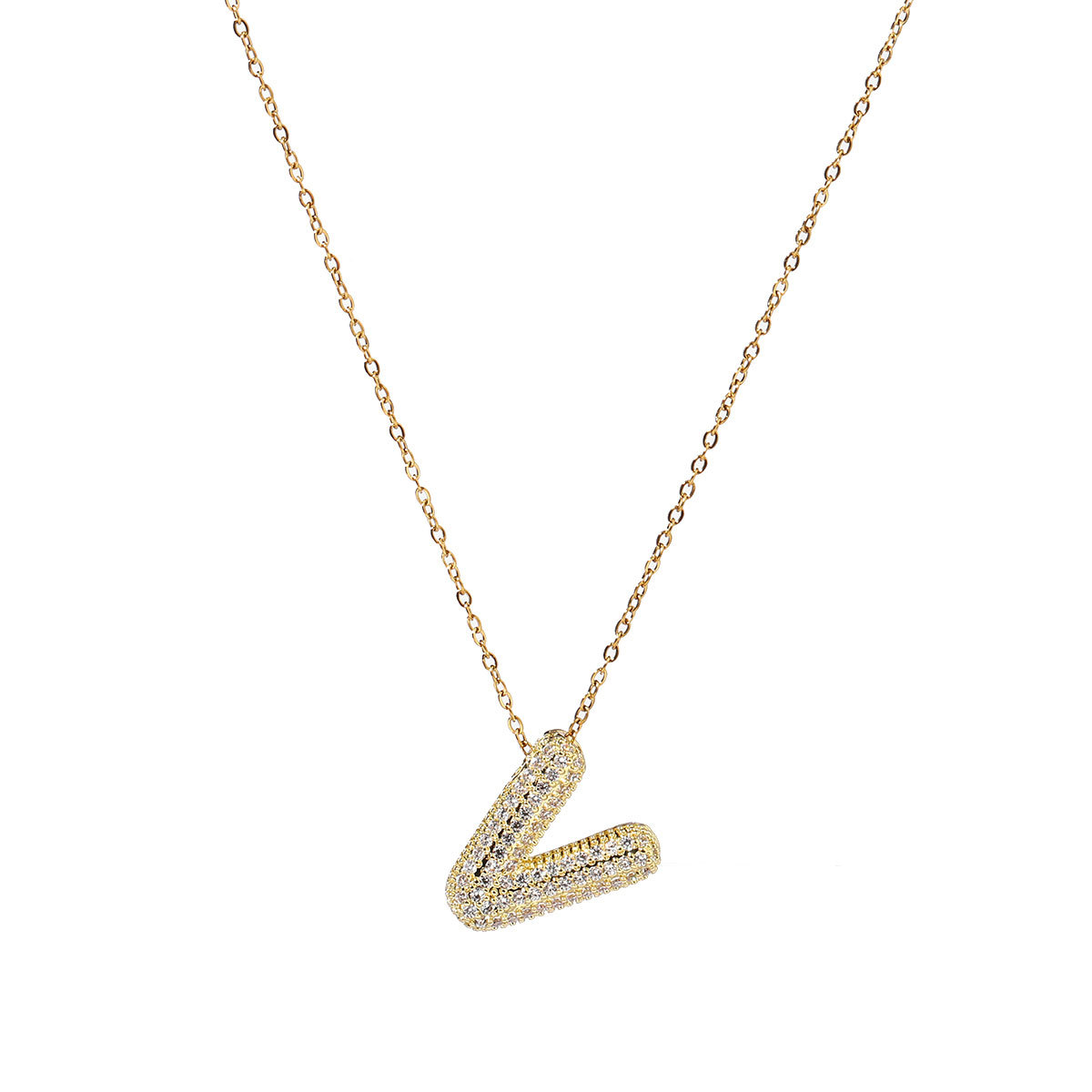 6pcs/pack Copper Zircon Stone Hip Hop Bubble Capital Letter Name Charms A-Z Alphabet Necklace DIY Small Pendant