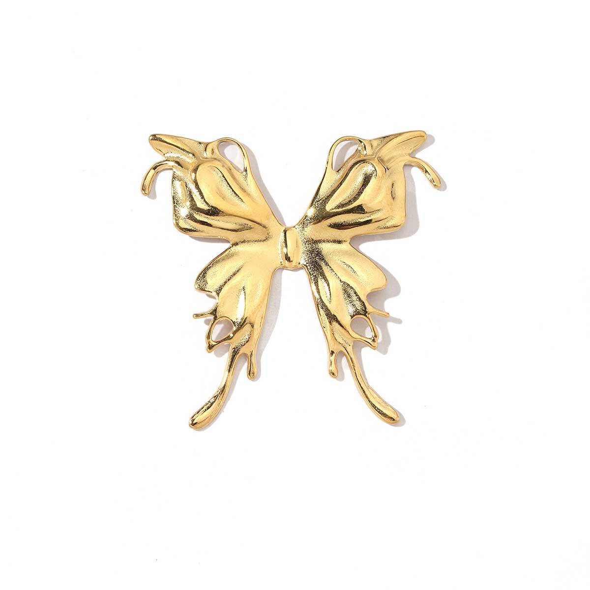 6pcs/pack Trendy Stainless Steel Butterfly Bowknot Flower Charms Chrysalis Heart Circle Necklace DIY Small Pendant Wholesale