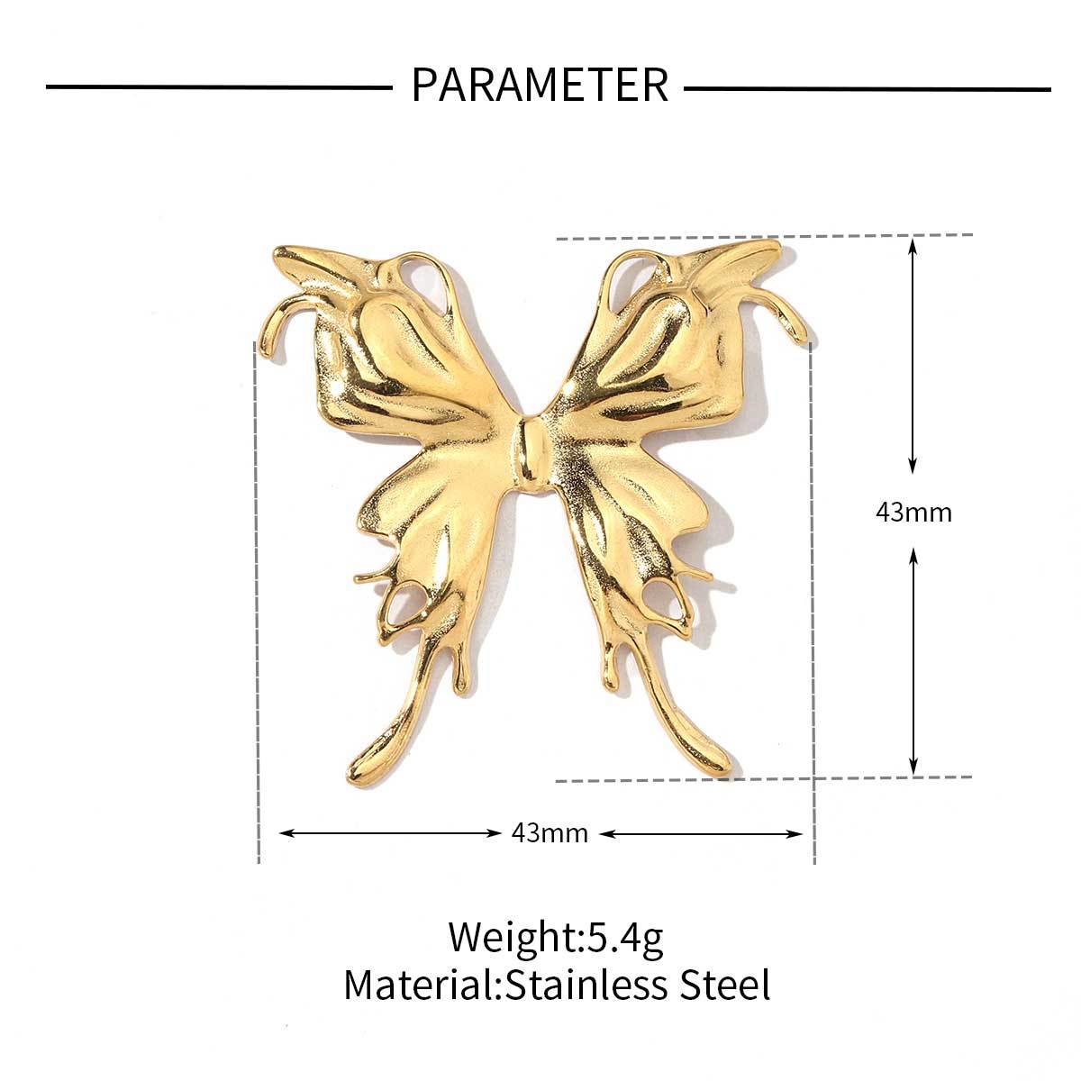 6pcs/pack Trendy Stainless Steel Butterfly Bowknot Flower Charms Chrysalis Heart Circle Necklace DIY Small Pendant Wholesale