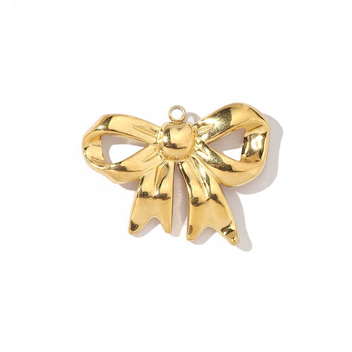 6pcs/pack Trendy Stainless Steel Butterfly Bowknot Flower Charms Chrysalis Heart Circle Necklace DIY Small Pendant Wholesale