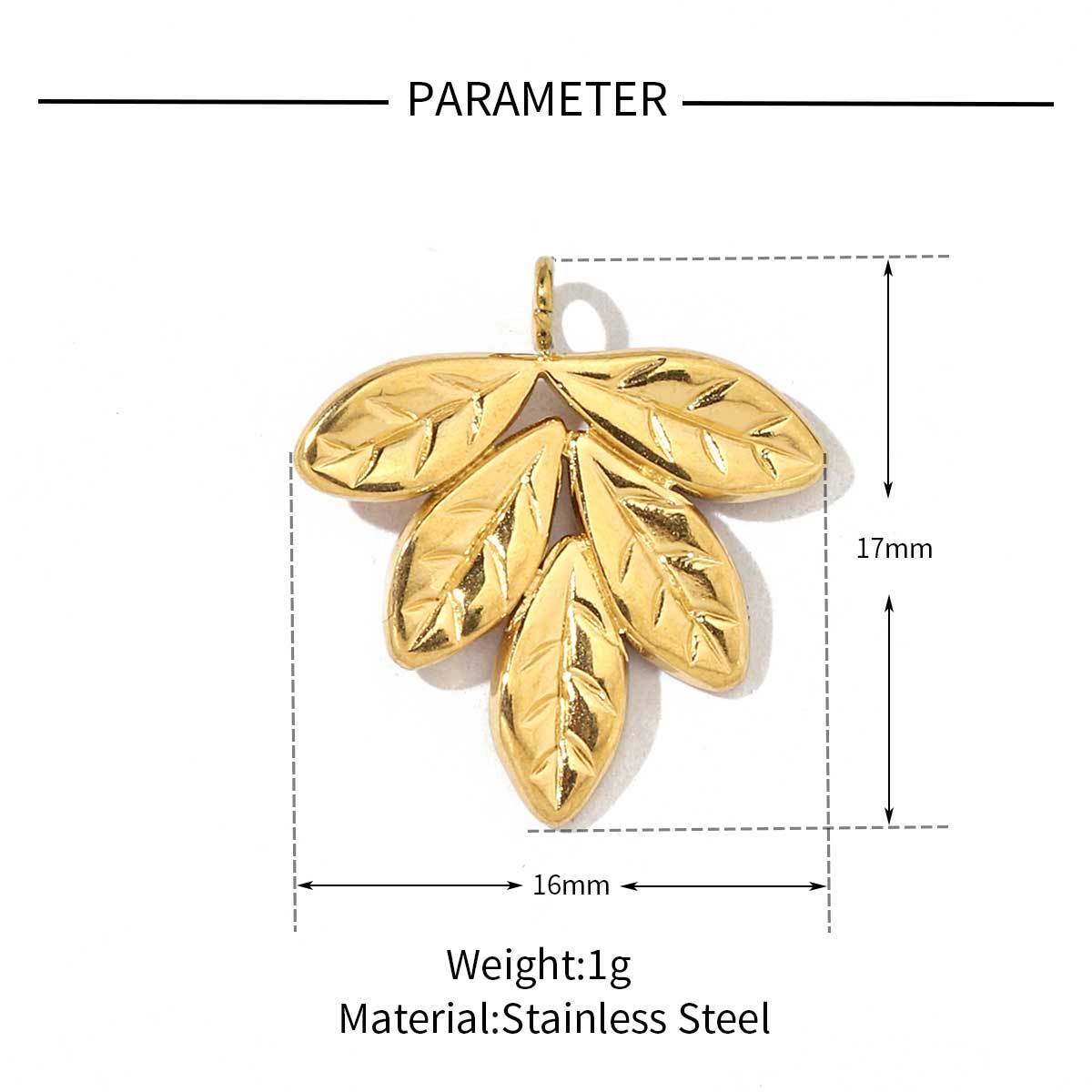 6pcs/pack Trendy Stainless Steel Camellia Clover Rose Leaf Flower Charms Geometric Swirl Necklace DIY Small Pendant Wholesale