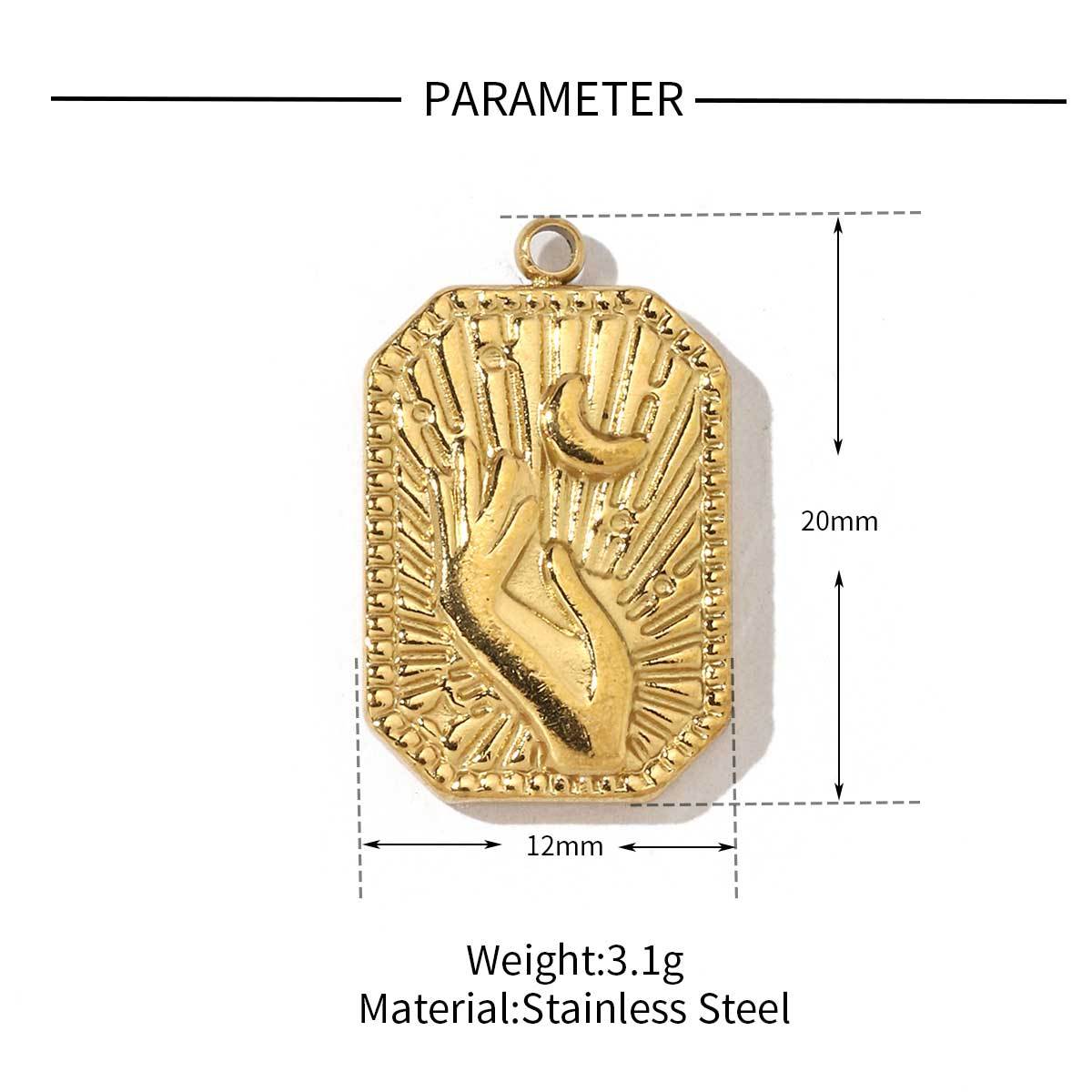 6pcs/pack Fashion Stainless Steel Holding the Moon in Hand Cross Lock Charms Bowknot Heart Necklace DIY Small Pendant Wholesale