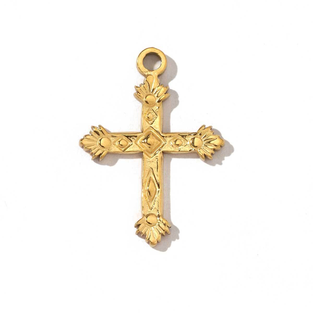 6pcs/pack Fashion Stainless Steel Holding the Moon in Hand Cross Lock Charms Bowknot Heart Necklace DIY Small Pendant Wholesale