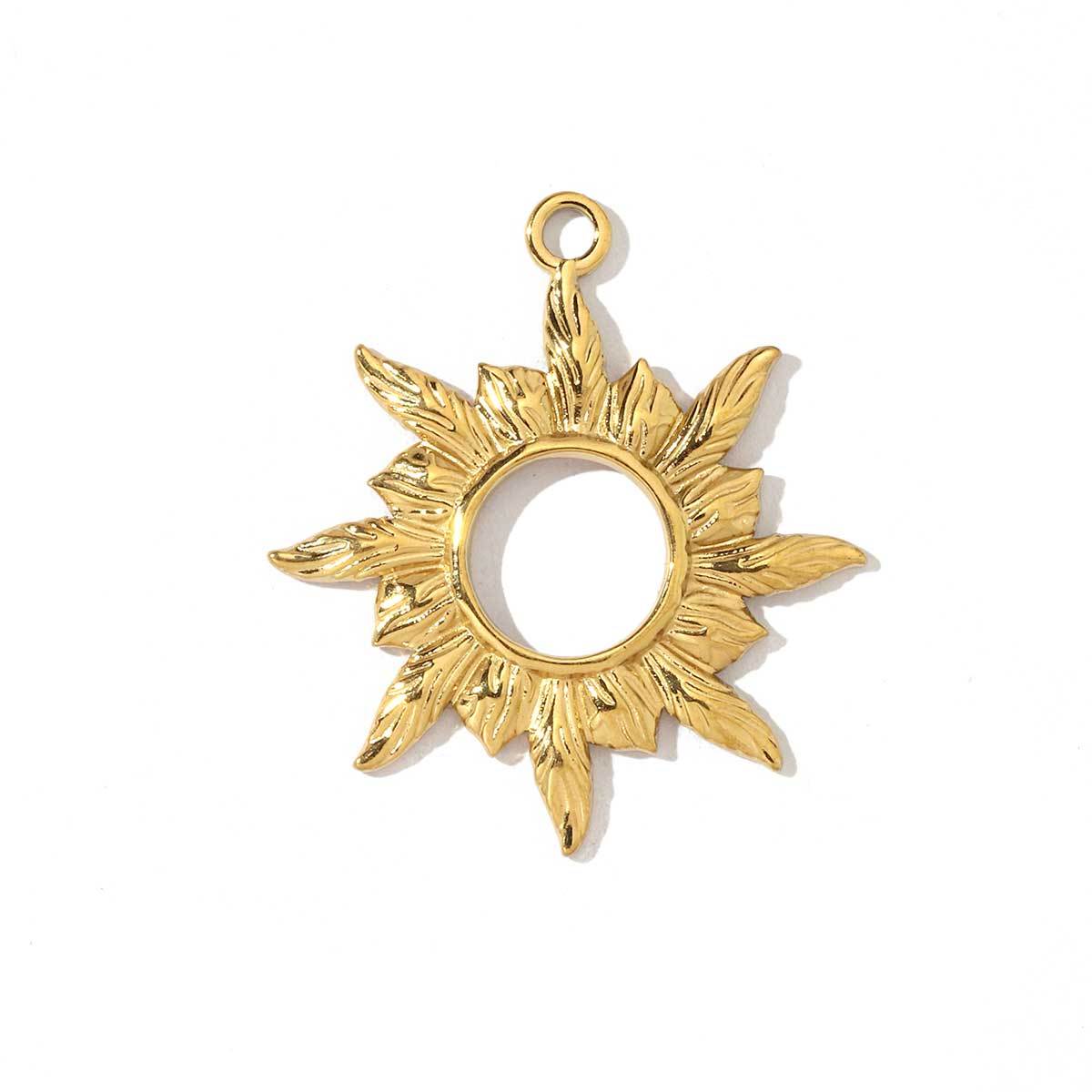 6pcs/pack Fashion Stainless Steel Star Sun Moon Eye Charms Conch Turtle Fish Tail Dragonfly Necklace DIY Small Pendant Wholesale