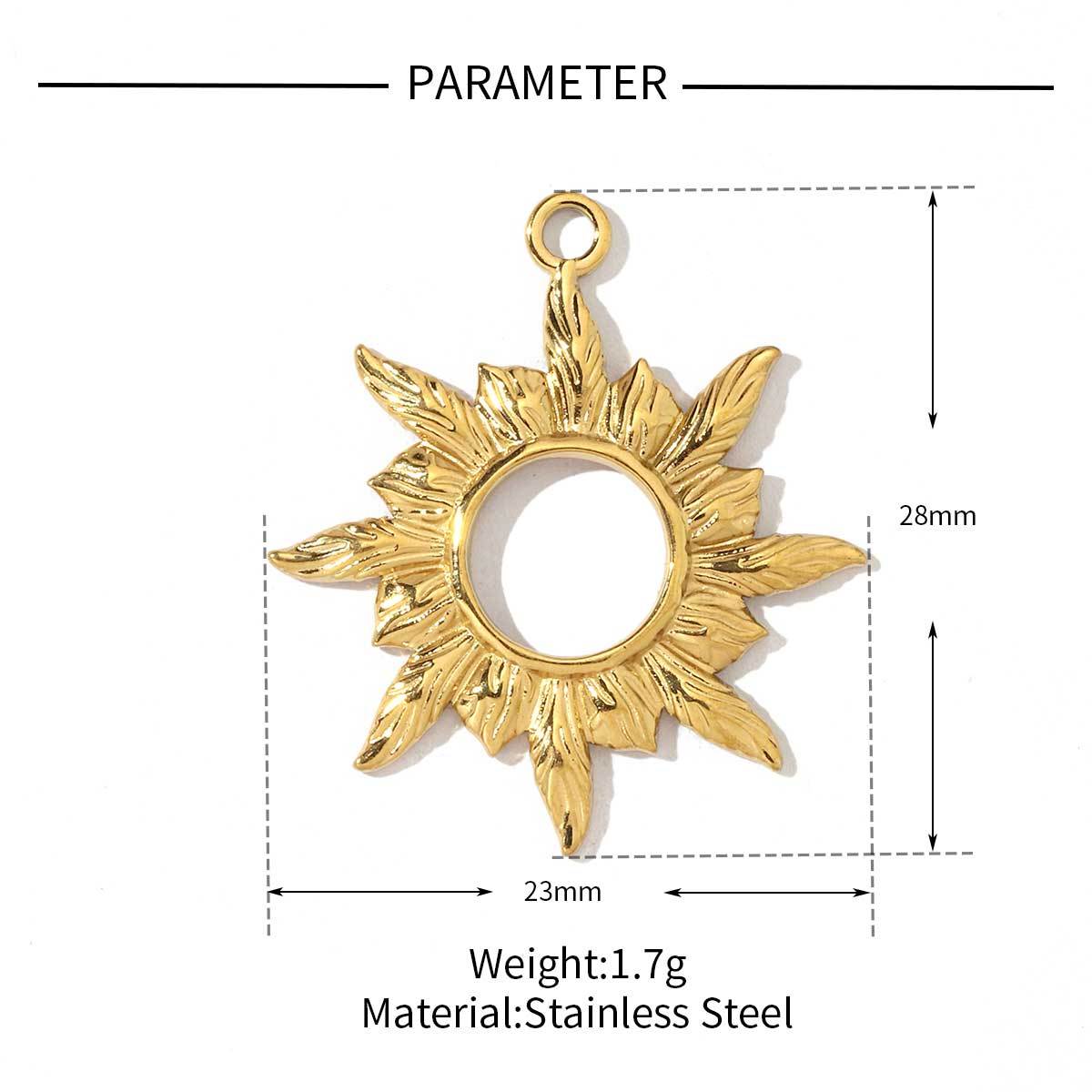 6pcs/pack Fashion Stainless Steel Star Sun Moon Eye Charms Conch Turtle Fish Tail Dragonfly Necklace DIY Small Pendant Wholesale