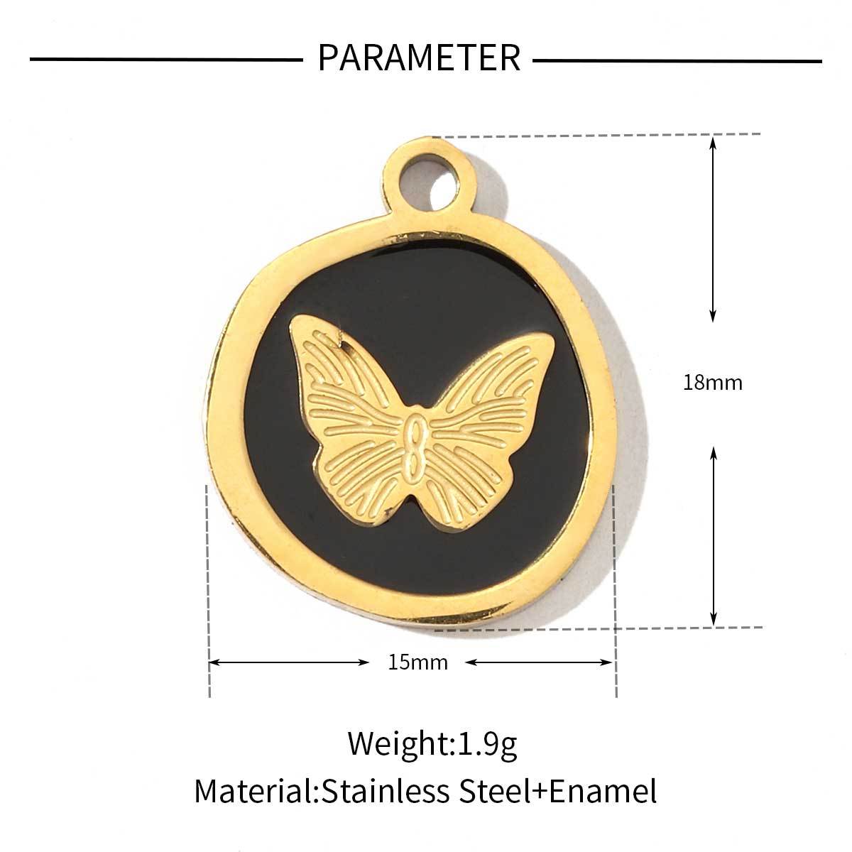 6pcs/pack Fashion Stainless Steel Star Sun Moon Eye Charms Conch Turtle Fish Tail Dragonfly Necklace DIY Small Pendant Wholesale