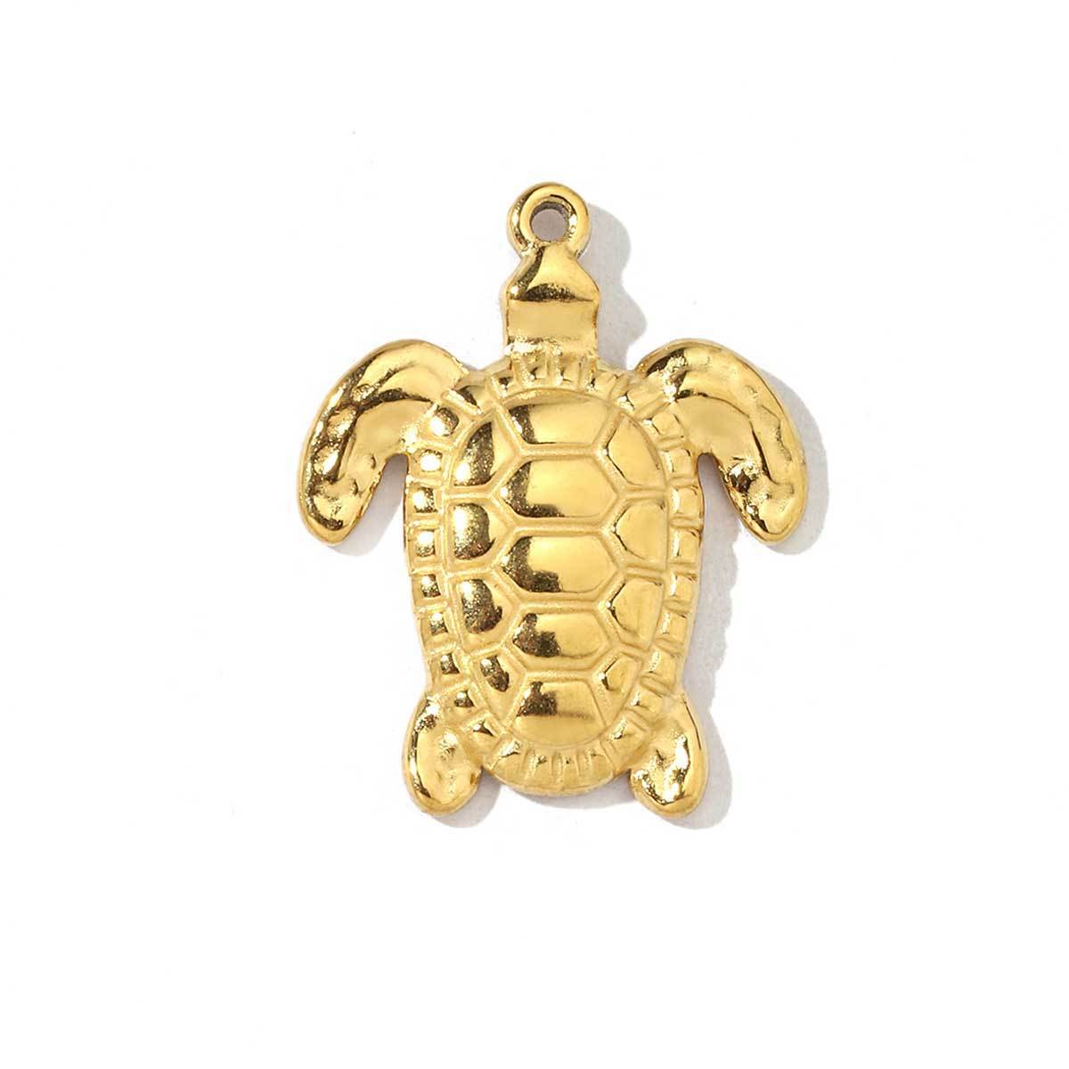 6pcs/pack Fashion Stainless Steel Star Sun Moon Eye Charms Conch Turtle Fish Tail Dragonfly Necklace DIY Small Pendant Wholesale