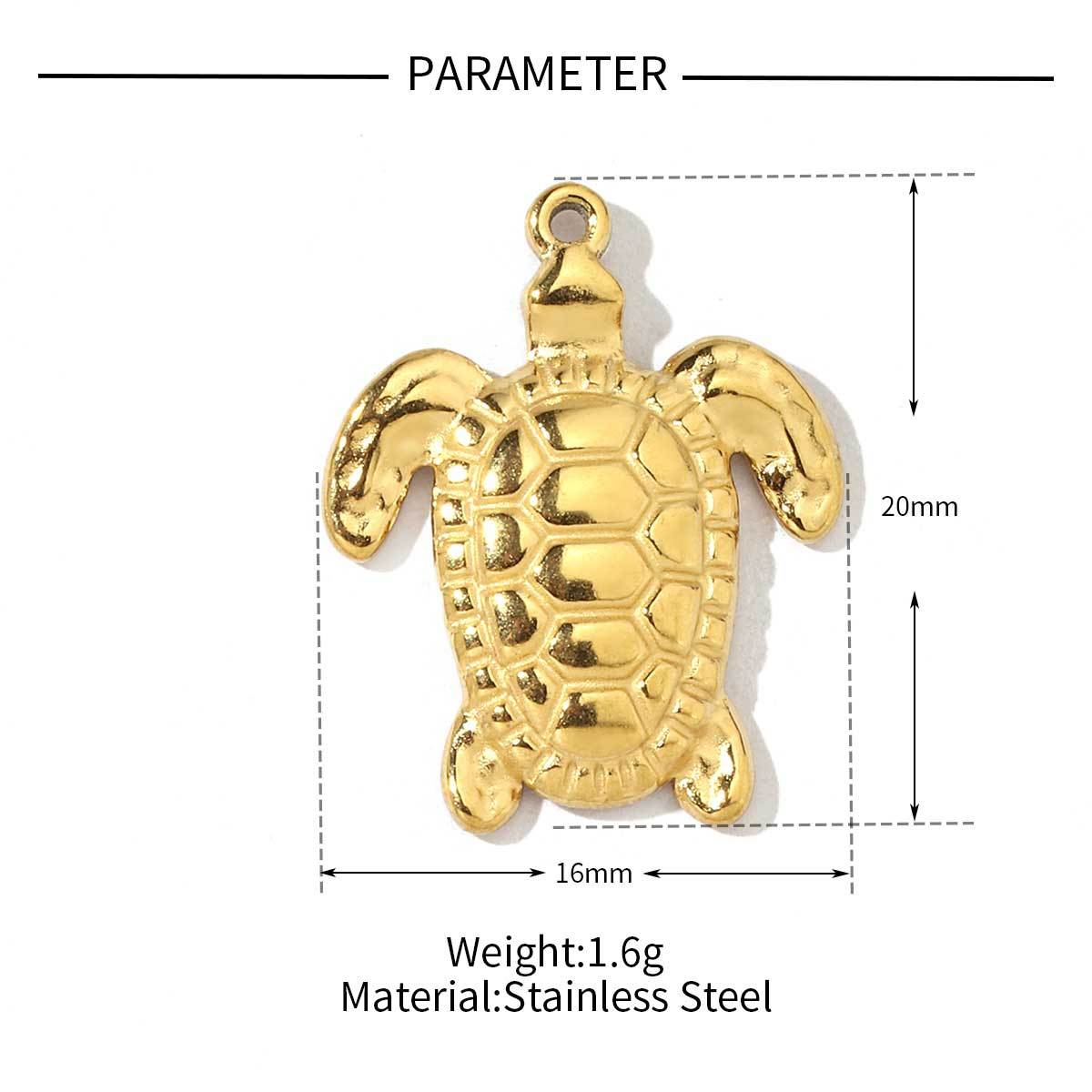 6pcs/pack Fashion Stainless Steel Star Sun Moon Eye Charms Conch Turtle Fish Tail Dragonfly Necklace DIY Small Pendant Wholesale