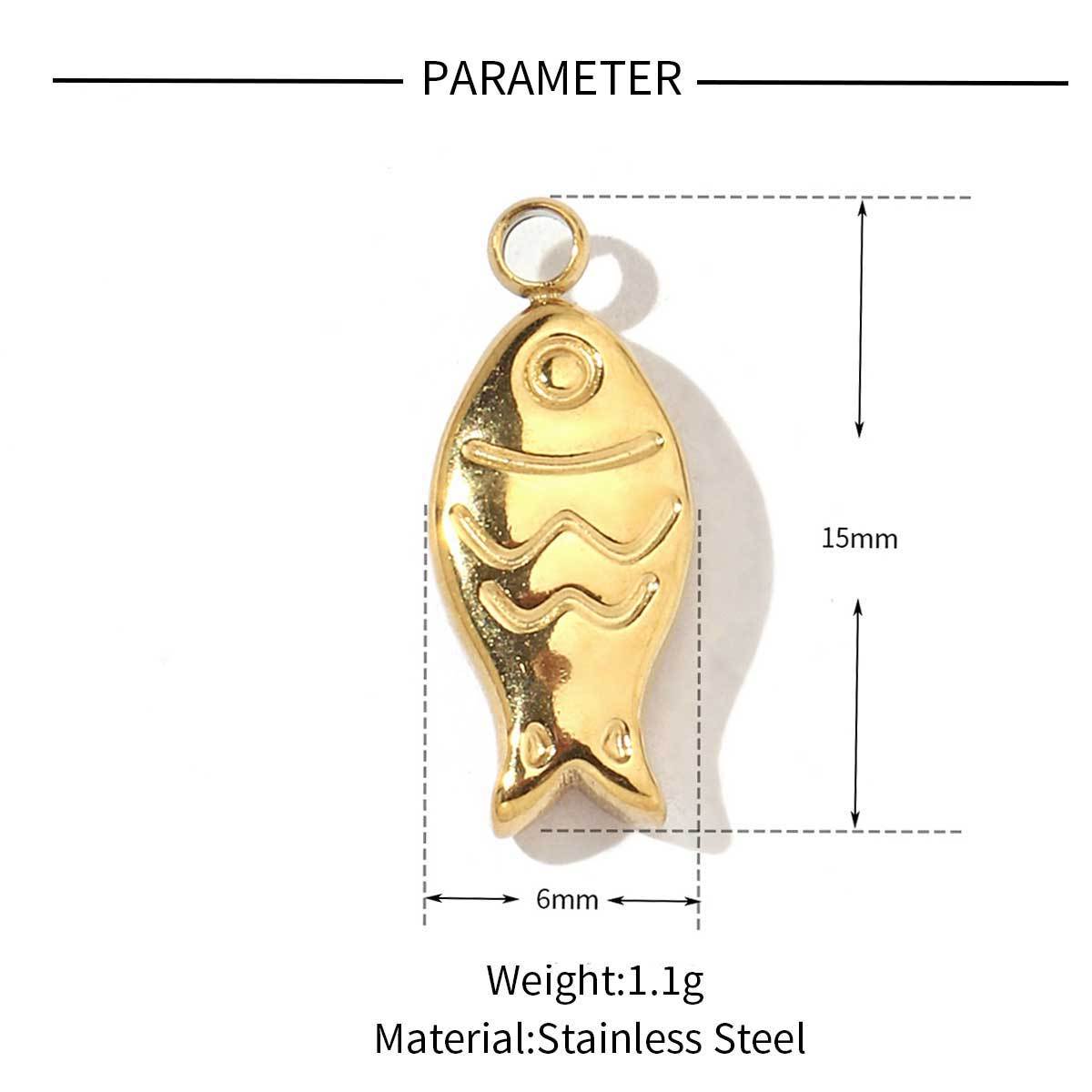 6pcs/pack Fashion Stainless Steel Star Sun Moon Eye Charms Conch Turtle Fish Tail Dragonfly Necklace DIY Small Pendant Wholesale