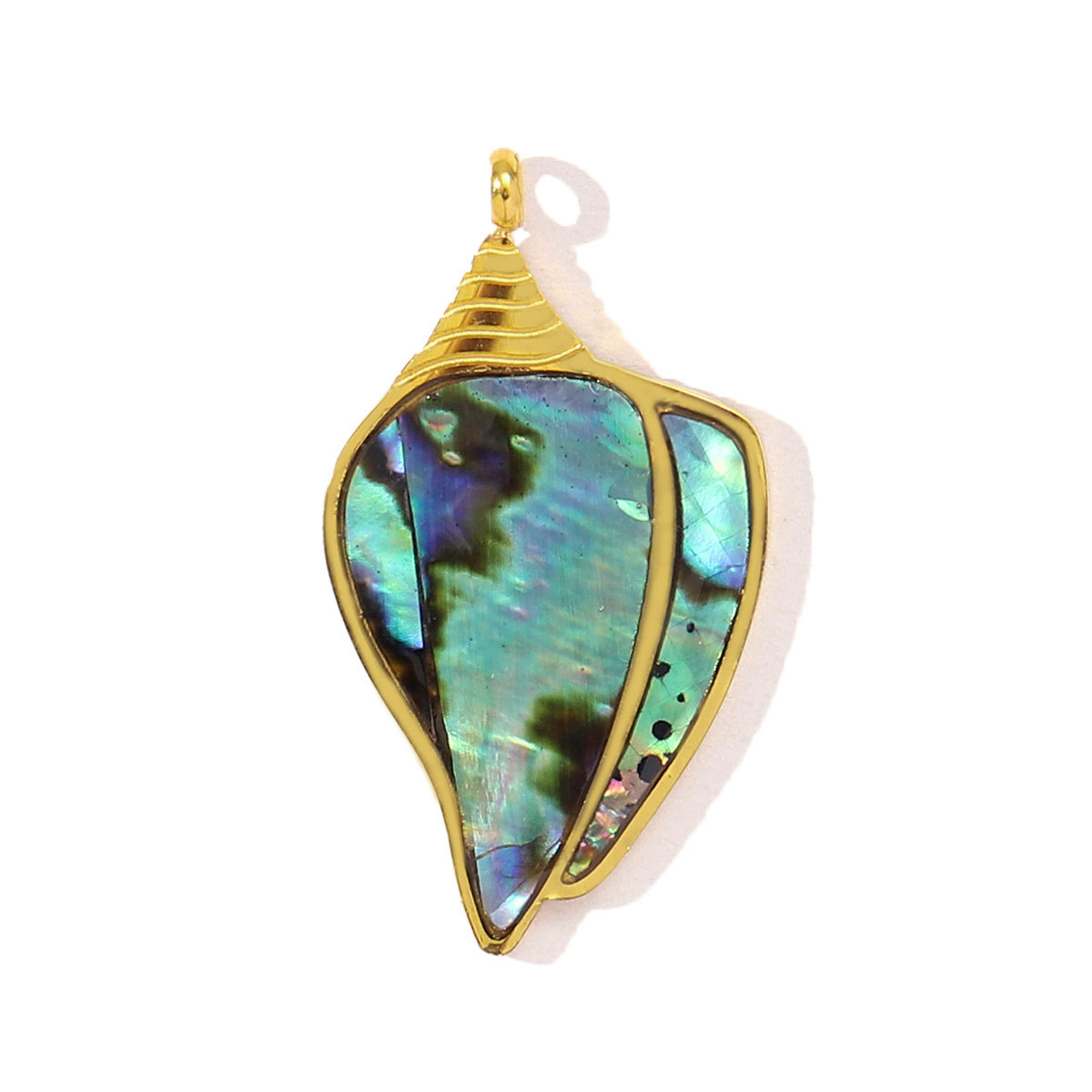 6pcs/pack French Stainless Steel Abalone Shell Conch DIY Charms Women Goldfish Octopus Necklace Pendant Sea Animal Jewelry