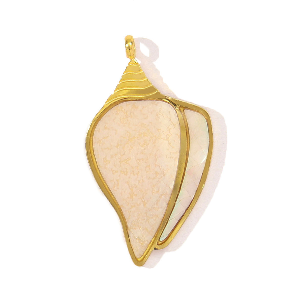 6pcs/pack French Stainless Steel Abalone Shell Conch DIY Charms Women Goldfish Octopus Necklace Pendant Sea Animal Jewelry