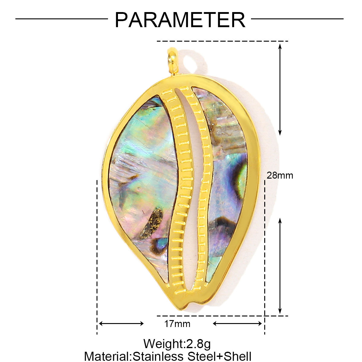 6pcs/pack French Stainless Steel Abalone Shell Conch DIY Charms Women Goldfish Octopus Necklace Pendant Sea Animal Jewelry