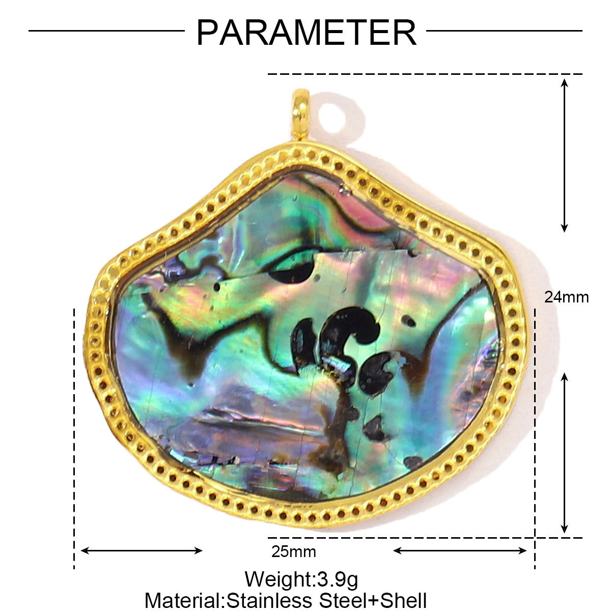 6pcs/pack French Stainless Steel Abalone Shell Conch DIY Charms Women Goldfish Octopus Necklace Pendant Sea Animal Jewelry