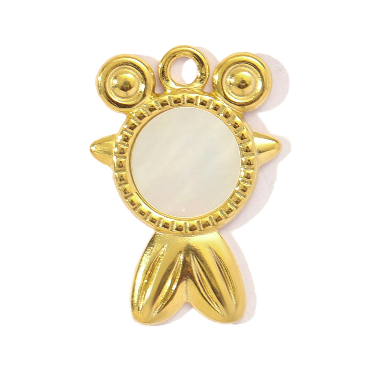 6pcs/pack French Stainless Steel Abalone Shell Conch DIY Charms Women Goldfish Octopus Necklace Pendant Sea Animal Jewelry