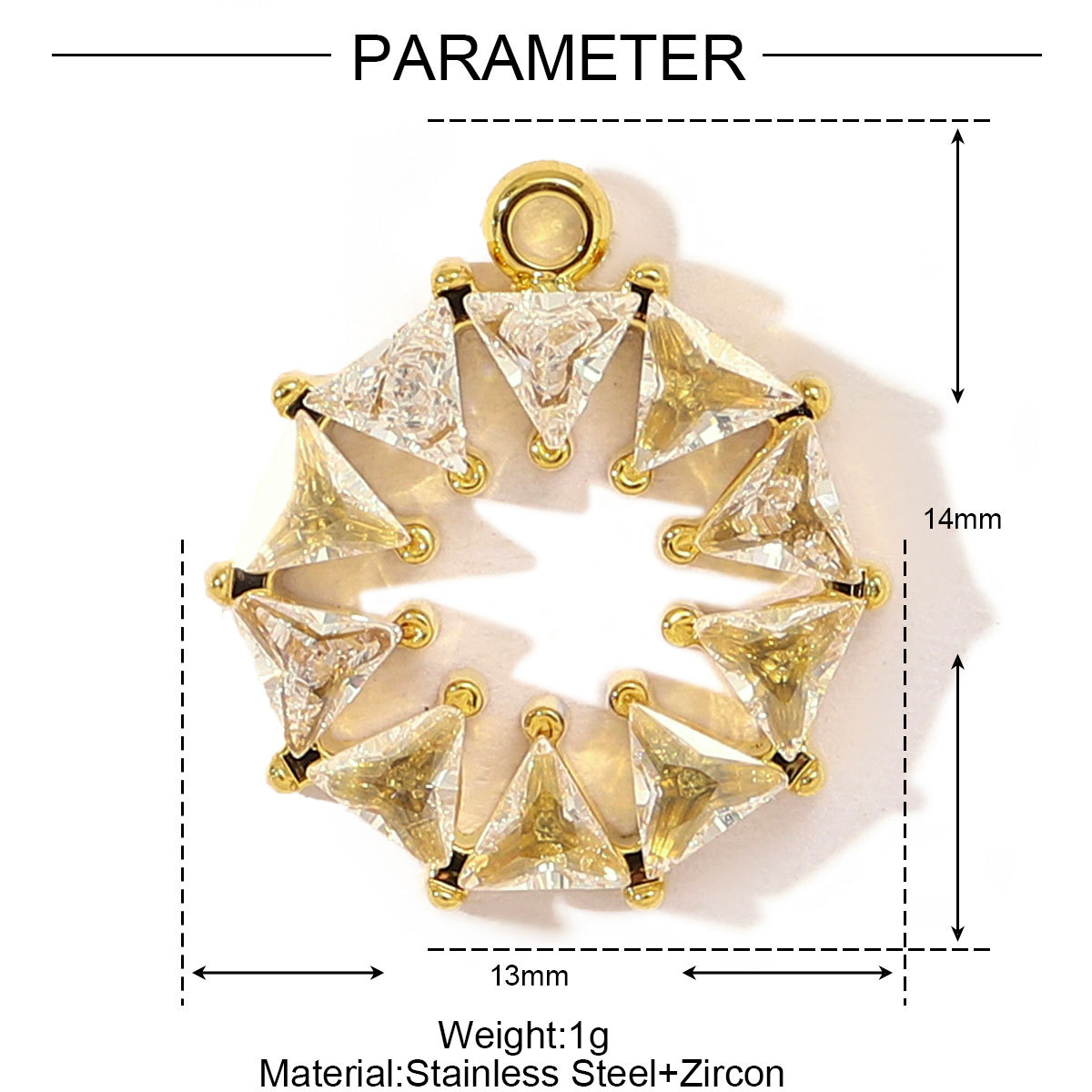 6pcs/pack Stainless Steel Cubic Zircon Butterfly Flower DIY Bracelet Charms Women Cross Heart Love Necklace Pendant Windmill Jewelry