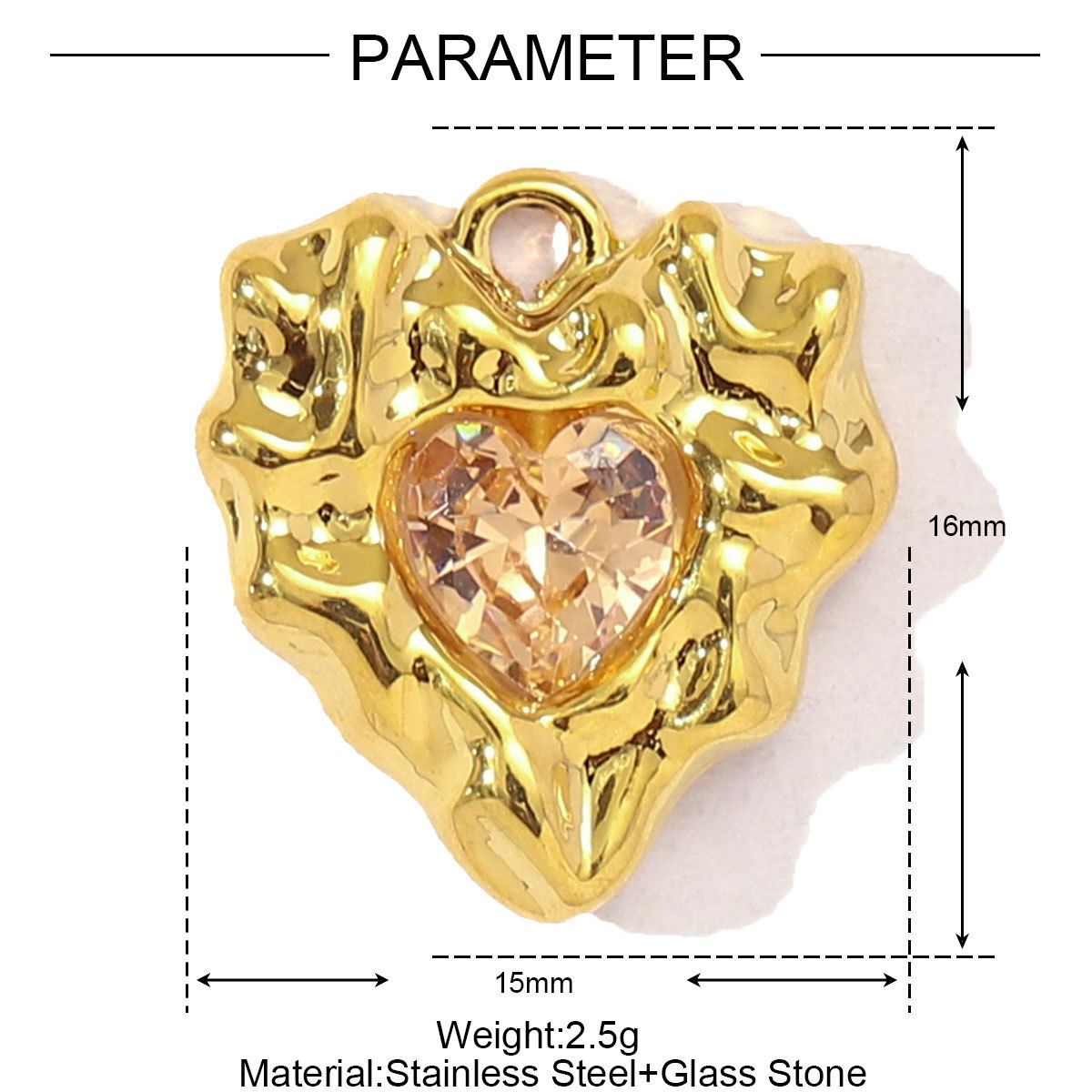 6pcs/pack Stainless Steel Cubic Zircon Butterfly Flower DIY Bracelet Charms Women Cross Heart Love Necklace Pendant Windmill Jewelry