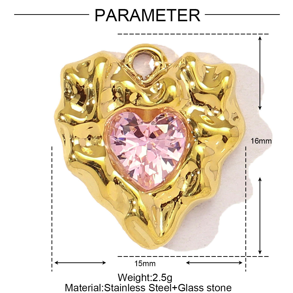 6pcs/pack Stainless Steel Cubic Zircon Butterfly Flower DIY Bracelet Charms Women Cross Heart Love Necklace Pendant Windmill Jewelry