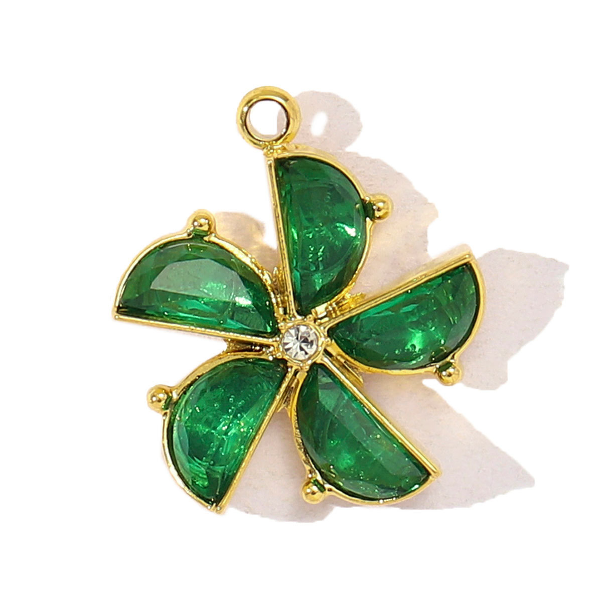 6pcs/pack Stainless Steel Cubic Zircon Butterfly Flower DIY Bracelet Charms Women Cross Heart Love Necklace Pendant Windmill Jewelry
