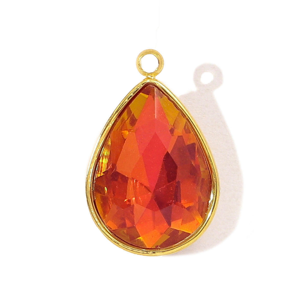 6pcs/pack Trendy Stainless Steel Gradient Glass Round DIY Charms Women Colorful Square Waterdrop Necklace Pendant Heart Jewelry