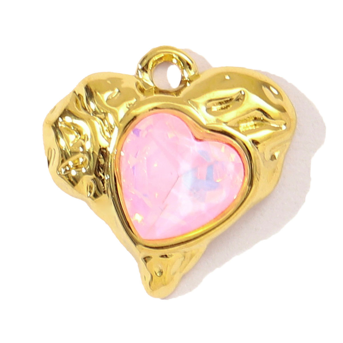 6pcs/pack French Stainless Steel Rhinestone Love Heart Butterfly DIY Charms Women Crescent Moon Star Necklace Pendant Bowknot Jewelry
