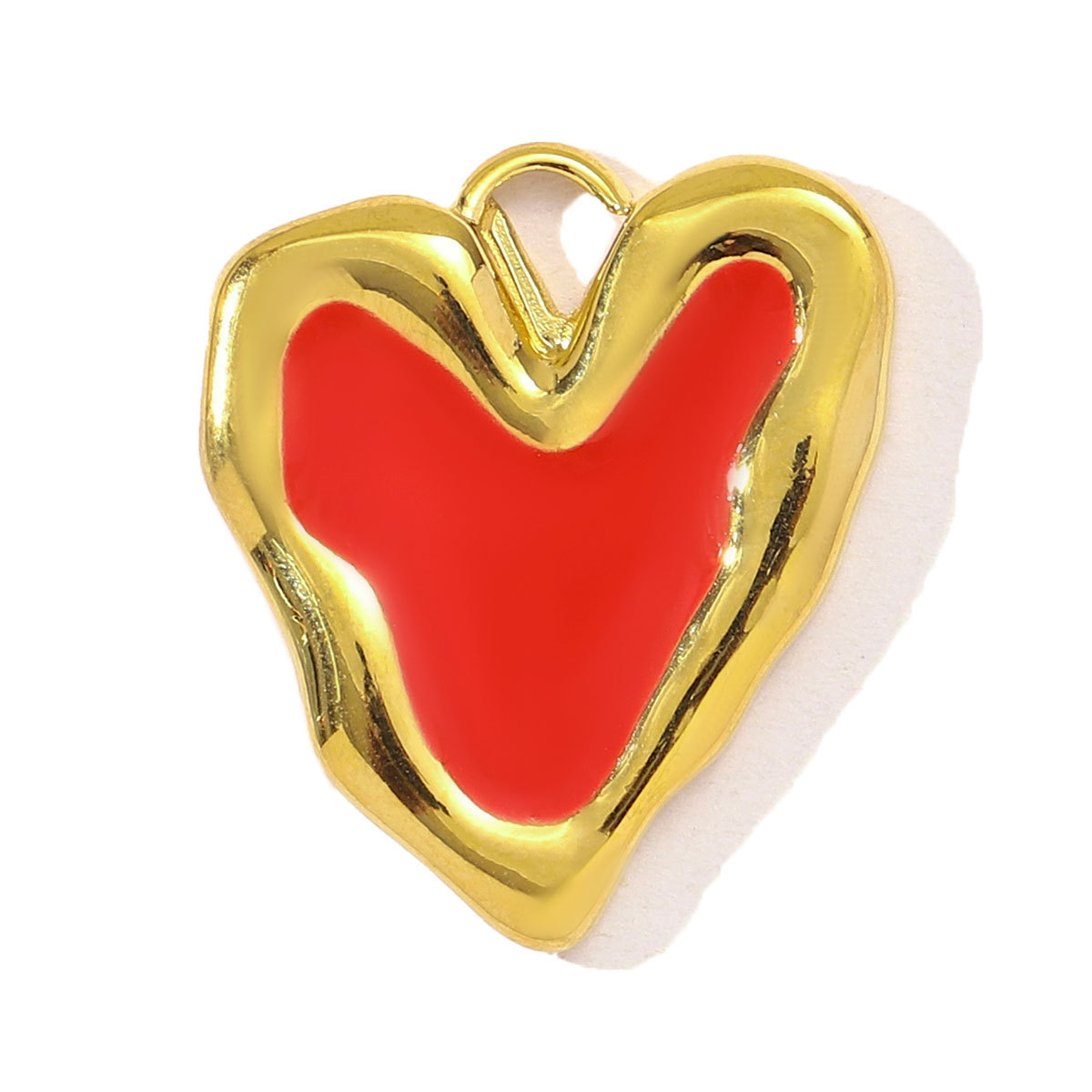 6pcs/pack French Retro Stainless Steel Enamel Love Heart Necklace Pendant Women Rhinestone Cross Heart DIY Charms Star Jewelry