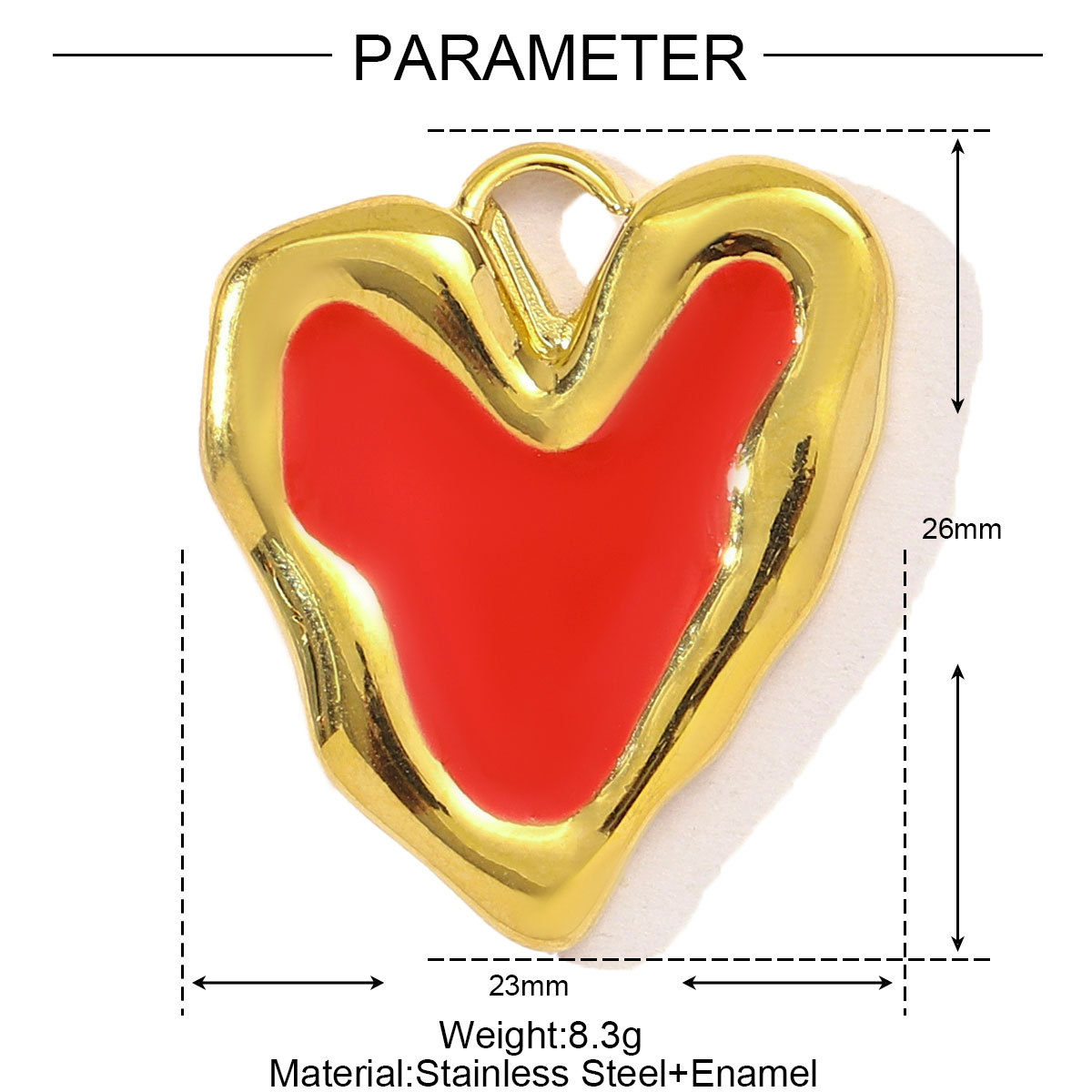 6pcs/pack French Retro Stainless Steel Enamel Love Heart Necklace Pendant Women Rhinestone Cross Heart DIY Charms Star Jewelry