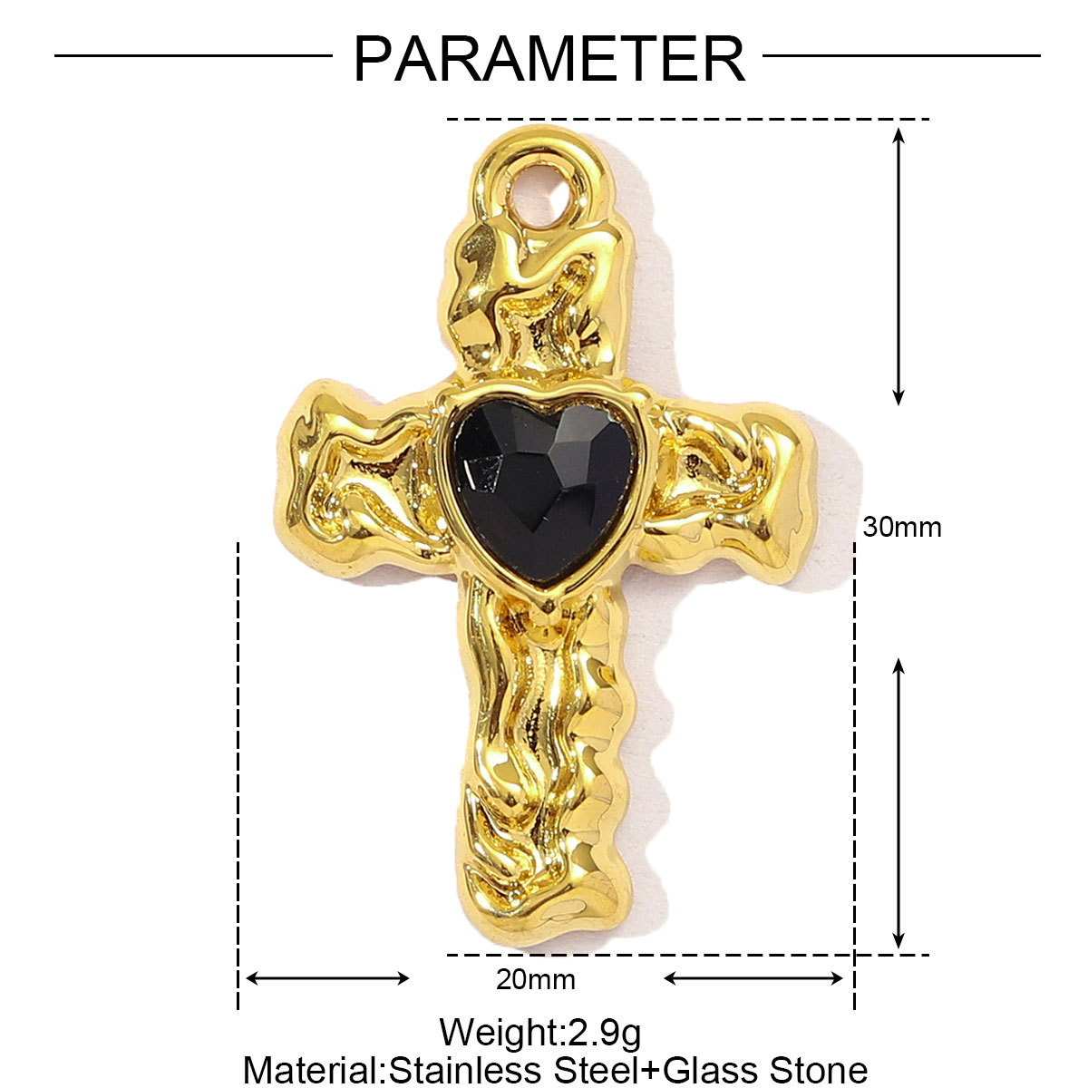 6pcs/pack French Retro Stainless Steel Enamel Love Heart Necklace Pendant Women Rhinestone Cross Heart DIY Charms Star Jewelry