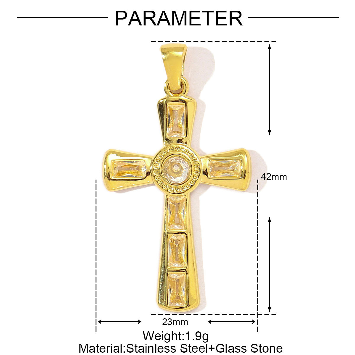 6pcs/pack French Retro Stainless Steel Enamel Love Heart Necklace Pendant Women Rhinestone Cross Heart DIY Charms Star Jewelry
