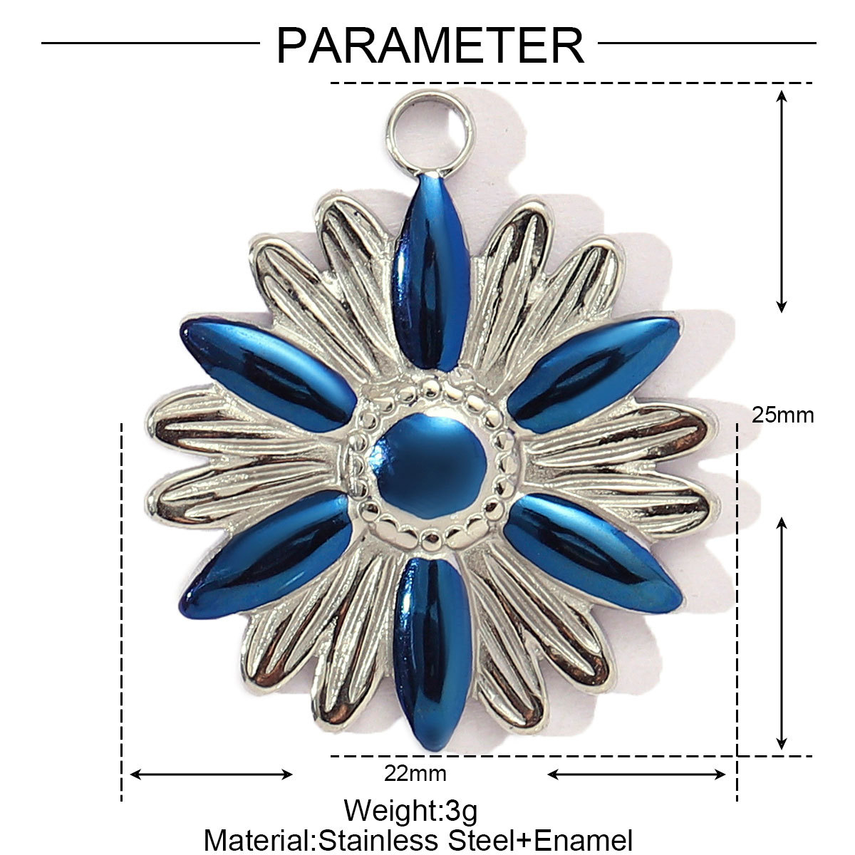 6pcs/pack French Retro Stainless Steel Rhinestone Cross Heart Necklace Pendant Women Daisy Flower DIY Charms Jewelry Wholesale