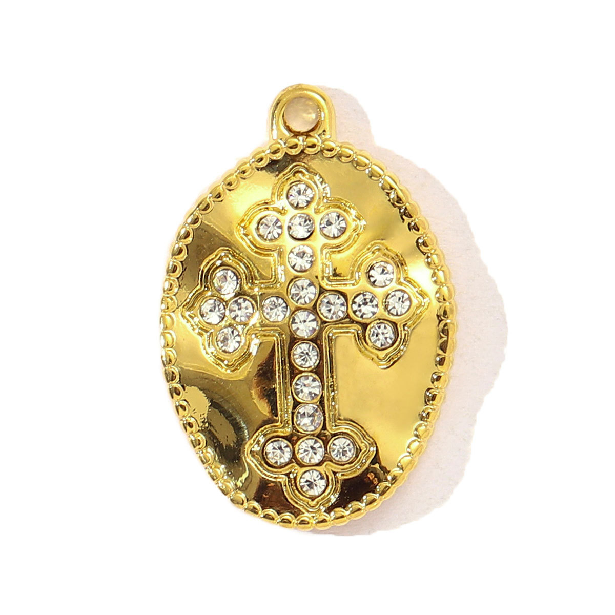 6pcs/pack French Retro Stainless Steel Rhinestone Cross Heart Necklace Pendant Women Daisy Flower DIY Charms Jewelry Wholesale