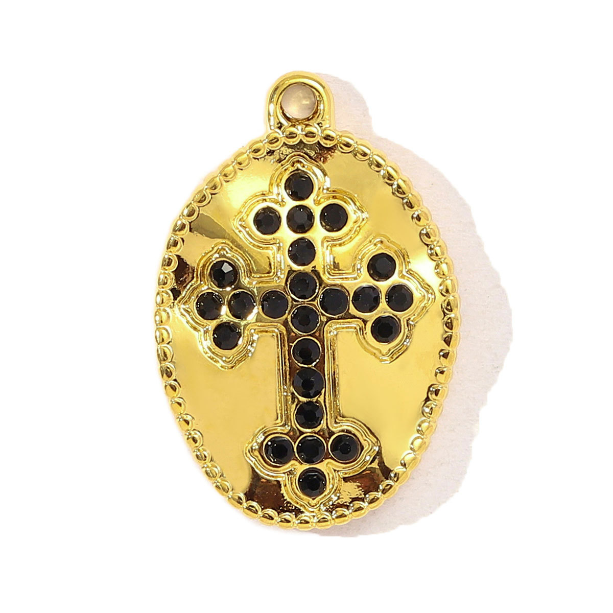 6pcs/pack French Retro Stainless Steel Rhinestone Cross Heart Necklace Pendant Women Daisy Flower DIY Charms Jewelry Wholesale