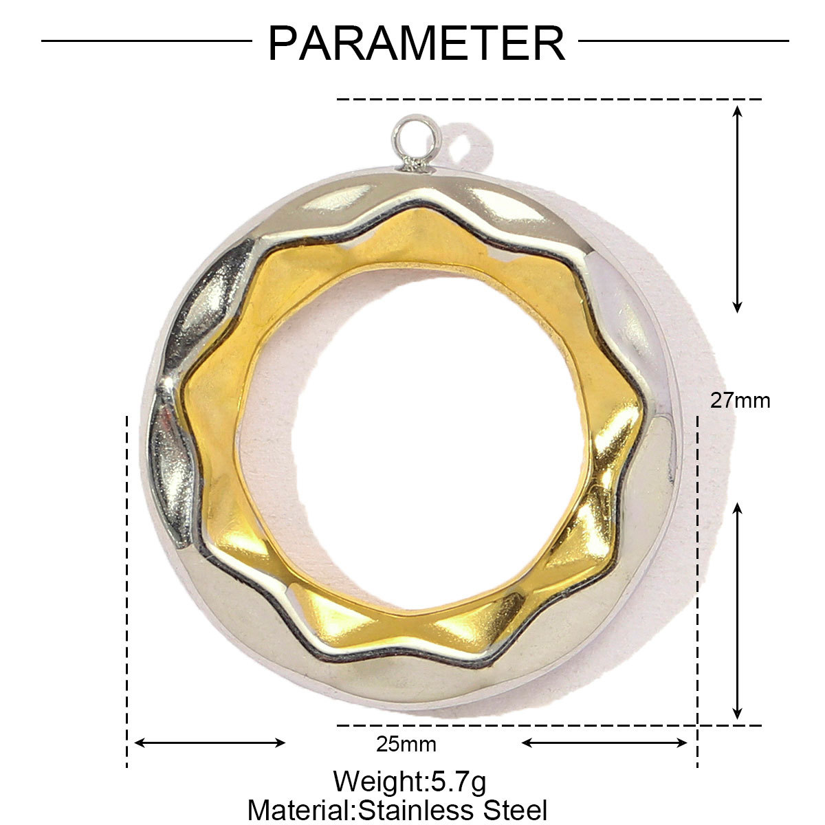 6pcs/pack French Retro Stainless Steel Two Tone Life Tree Leaf Necklace Pendant Women Shell Star Flower DIY Charms Circel Jewelry