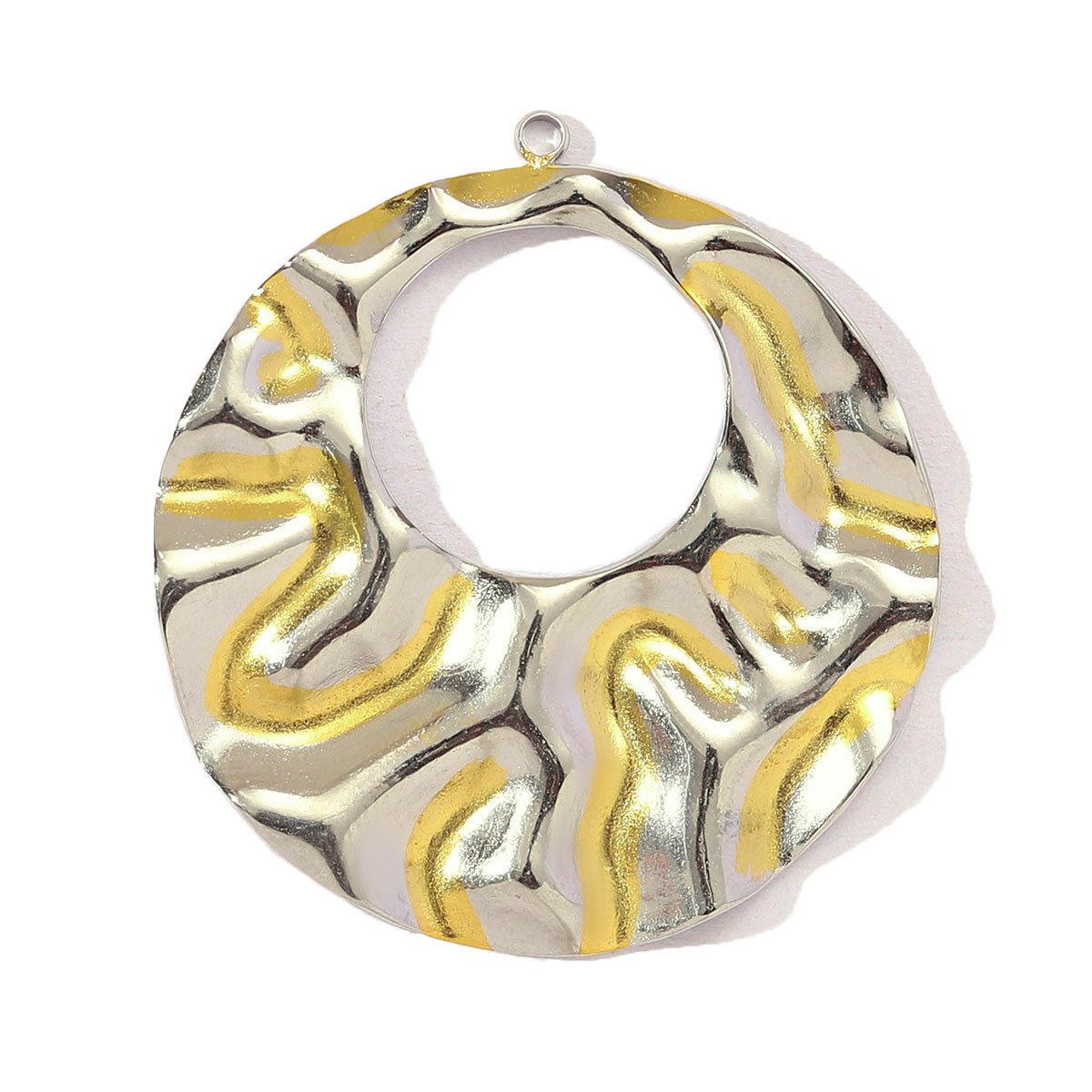6pcs/pack French Retro Stainless Steel Two Tone Life Tree Leaf Necklace Pendant Women Shell Star Flower DIY Charms Circel Jewelry