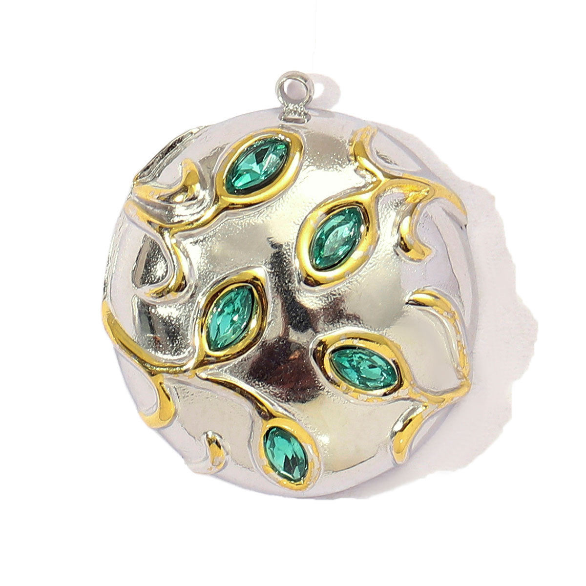 6pcs/pack French Retro Stainless Steel Two Tone Life Tree Leaf Necklace Pendant Women Shell Star Flower DIY Charms Circel Jewelry