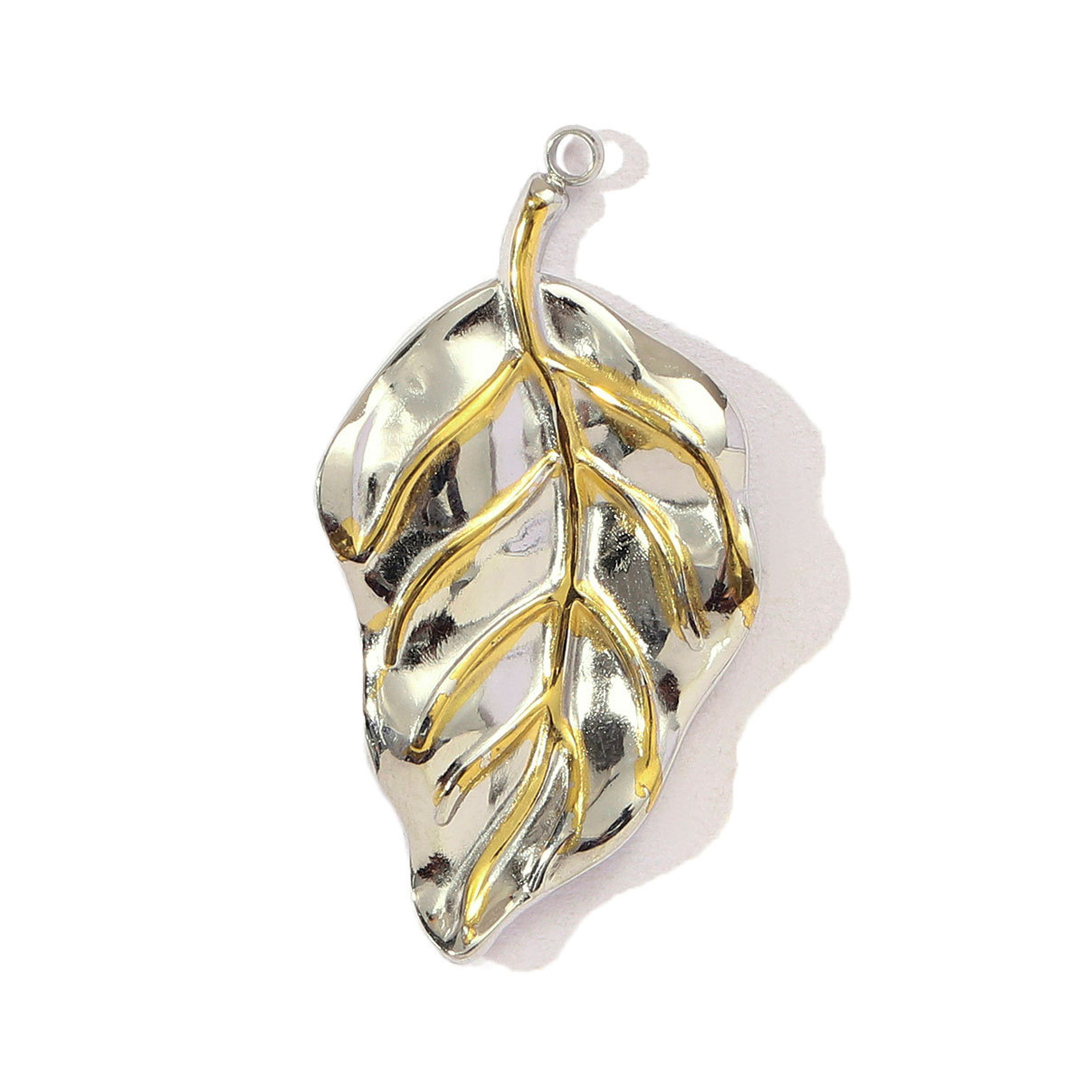 6pcs/pack French Retro Stainless Steel Two Tone Life Tree Leaf Necklace Pendant Women Shell Star Flower DIY Charms Circel Jewelry