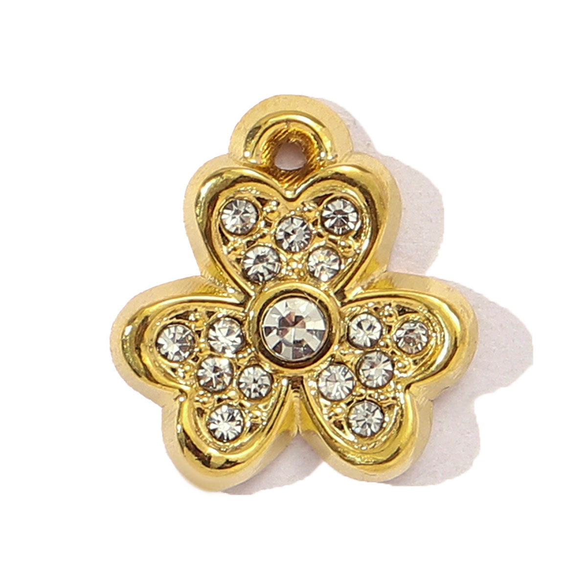 6pcs/pack French Natural Stone Flower Stainless Steel Necklace Pendant Women Crystal Evil Eye Clover DIY Charms Rose Jewelry