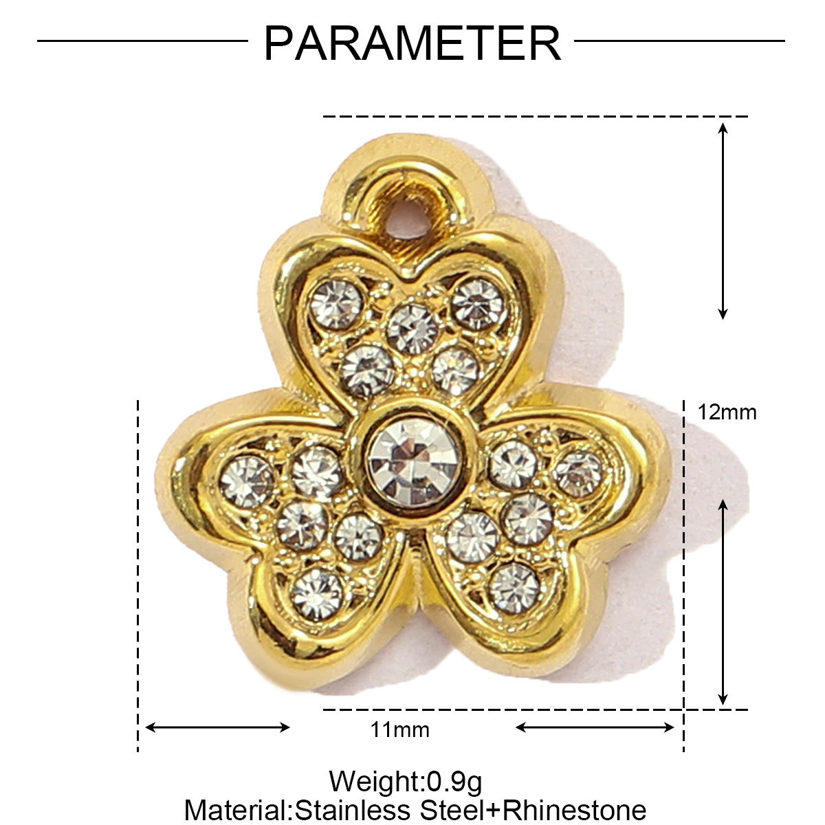 6pcs/pack French Natural Stone Flower Stainless Steel Necklace Pendant Women Crystal Evil Eye Clover DIY Charms Rose Jewelry