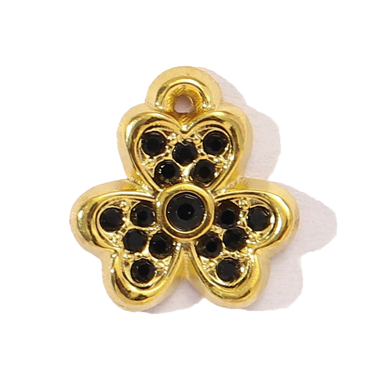6pcs/pack French Natural Stone Flower Stainless Steel Necklace Pendant Women Crystal Evil Eye Clover DIY Charms Rose Jewelry